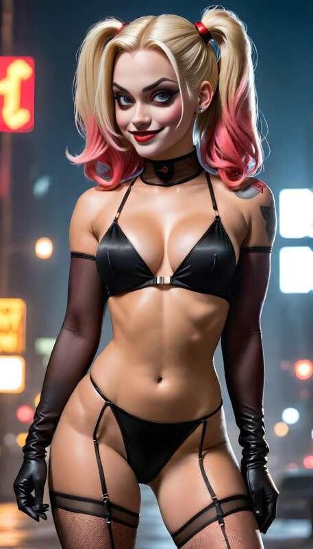 Belle Harley Quinn nue et baise un mec