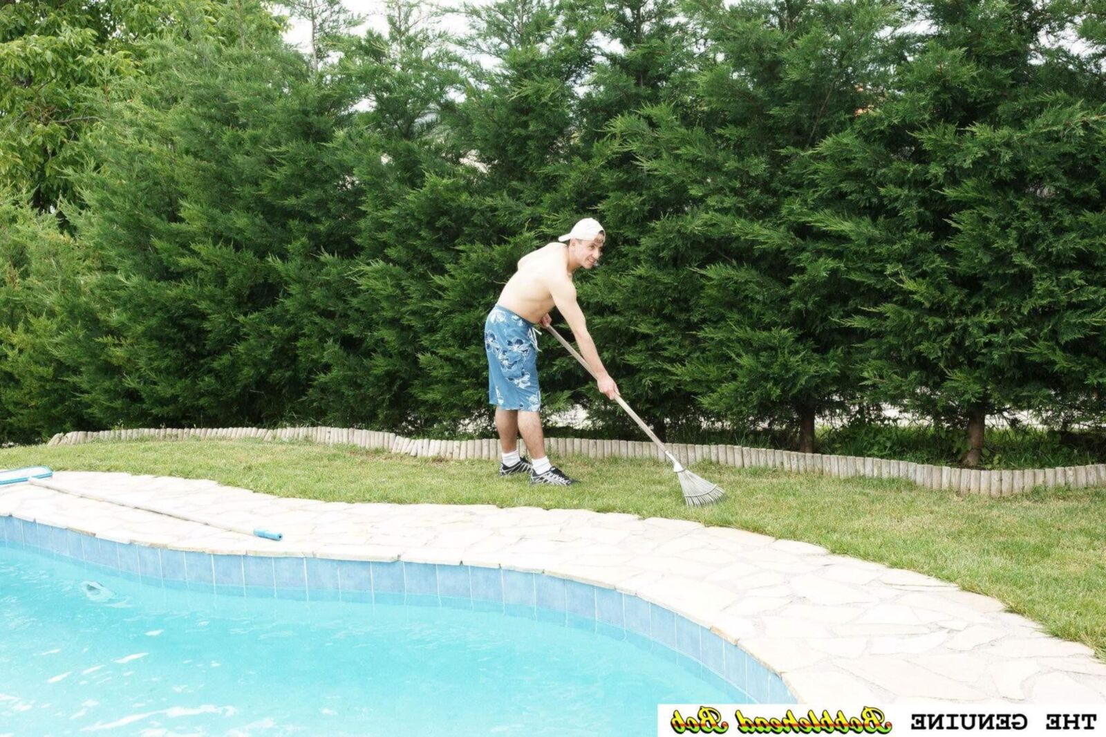 Grandma fucks the poolboy