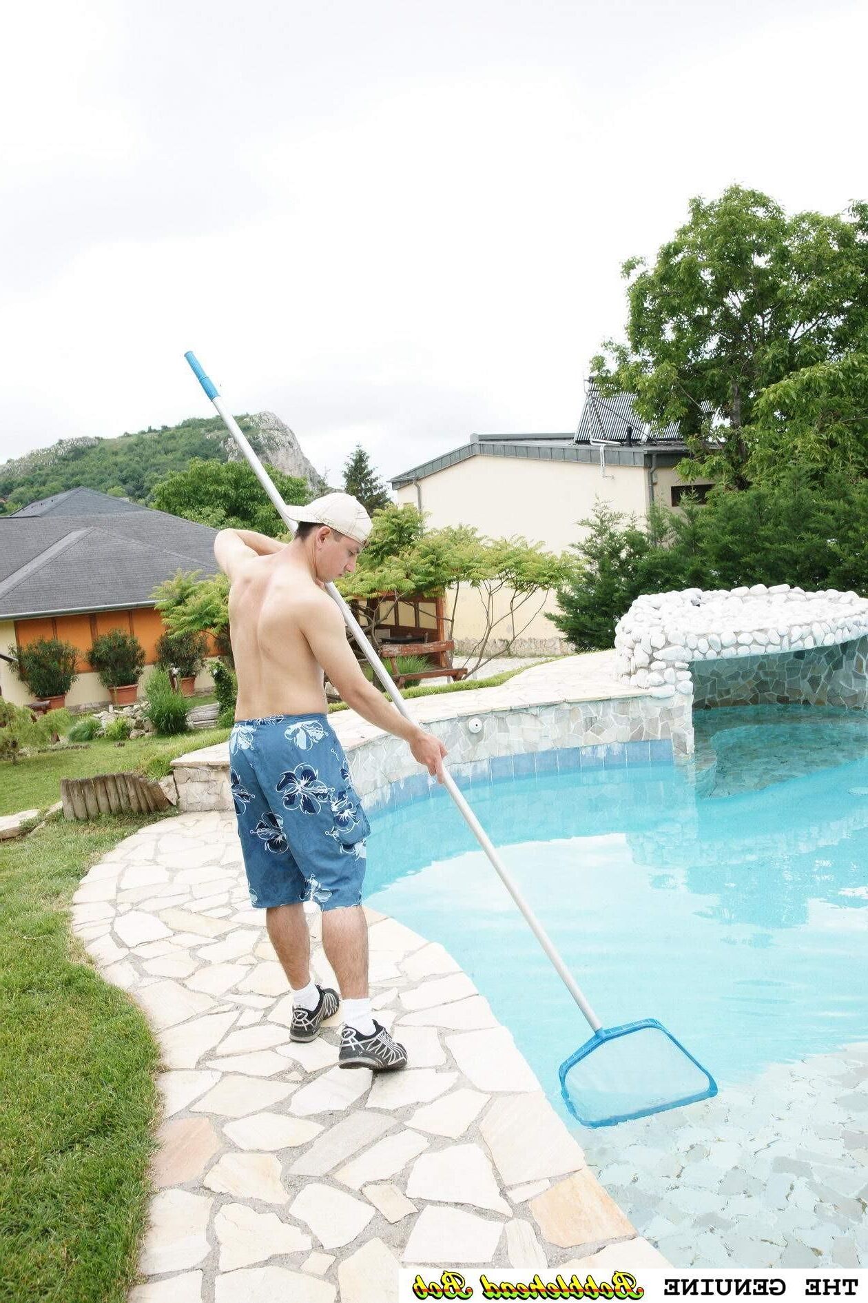 Grandma fucks the poolboy