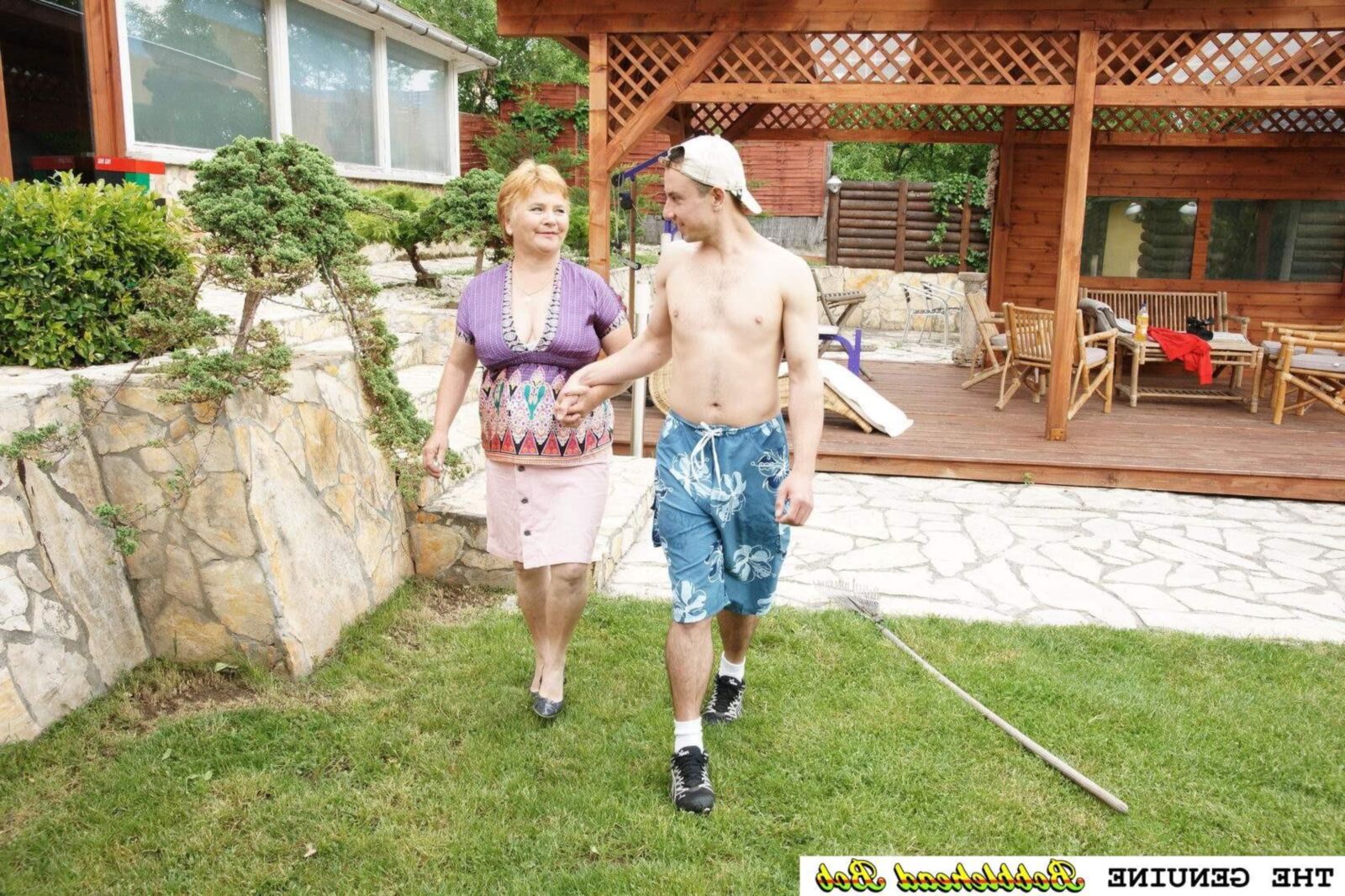 Grandma fucks the poolboy