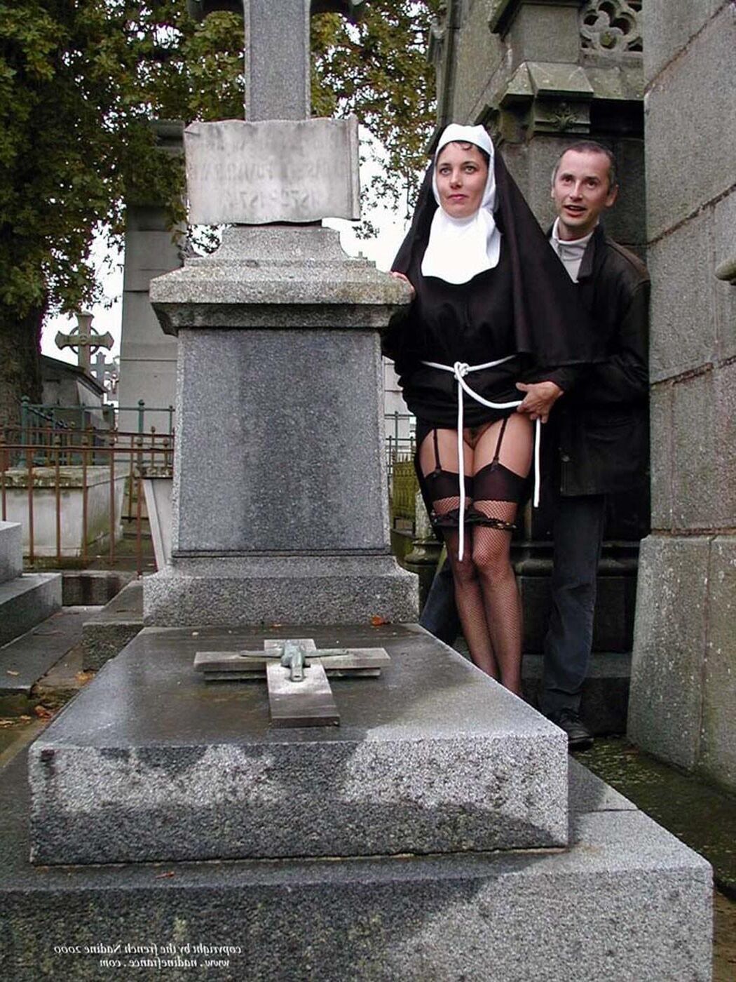 French Nadine Sexy French Exhibitionist Cemetery Nonne