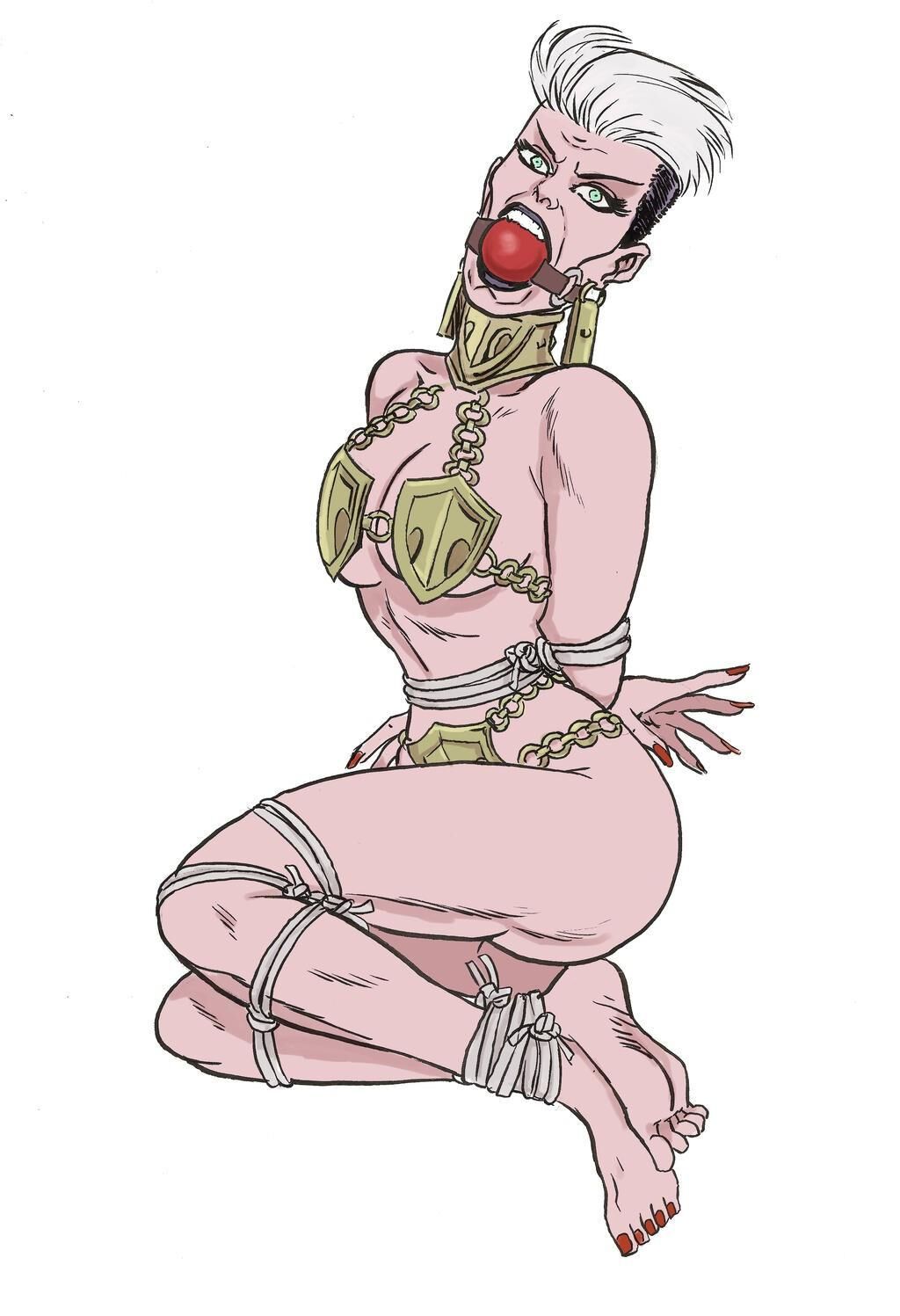 Bondage Cartoon & D women in BDSM troubles 