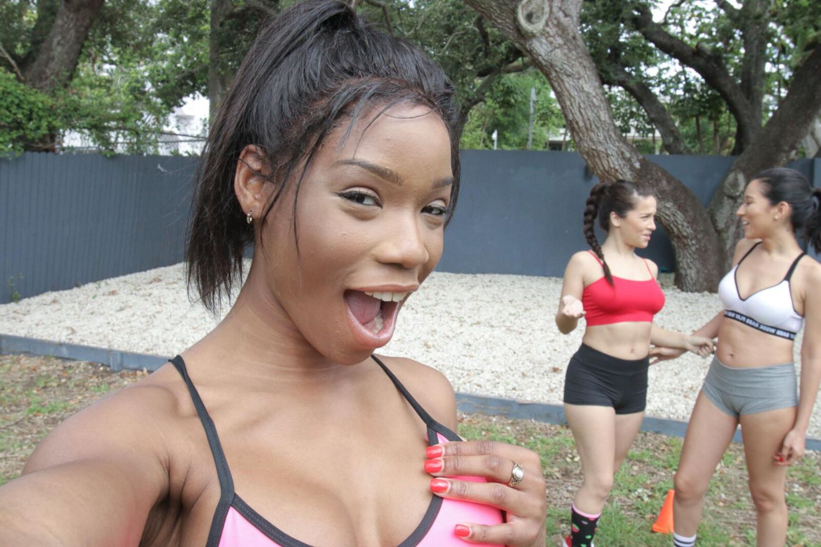 BFFS Annika Eve, Mya Mays Workout pics x