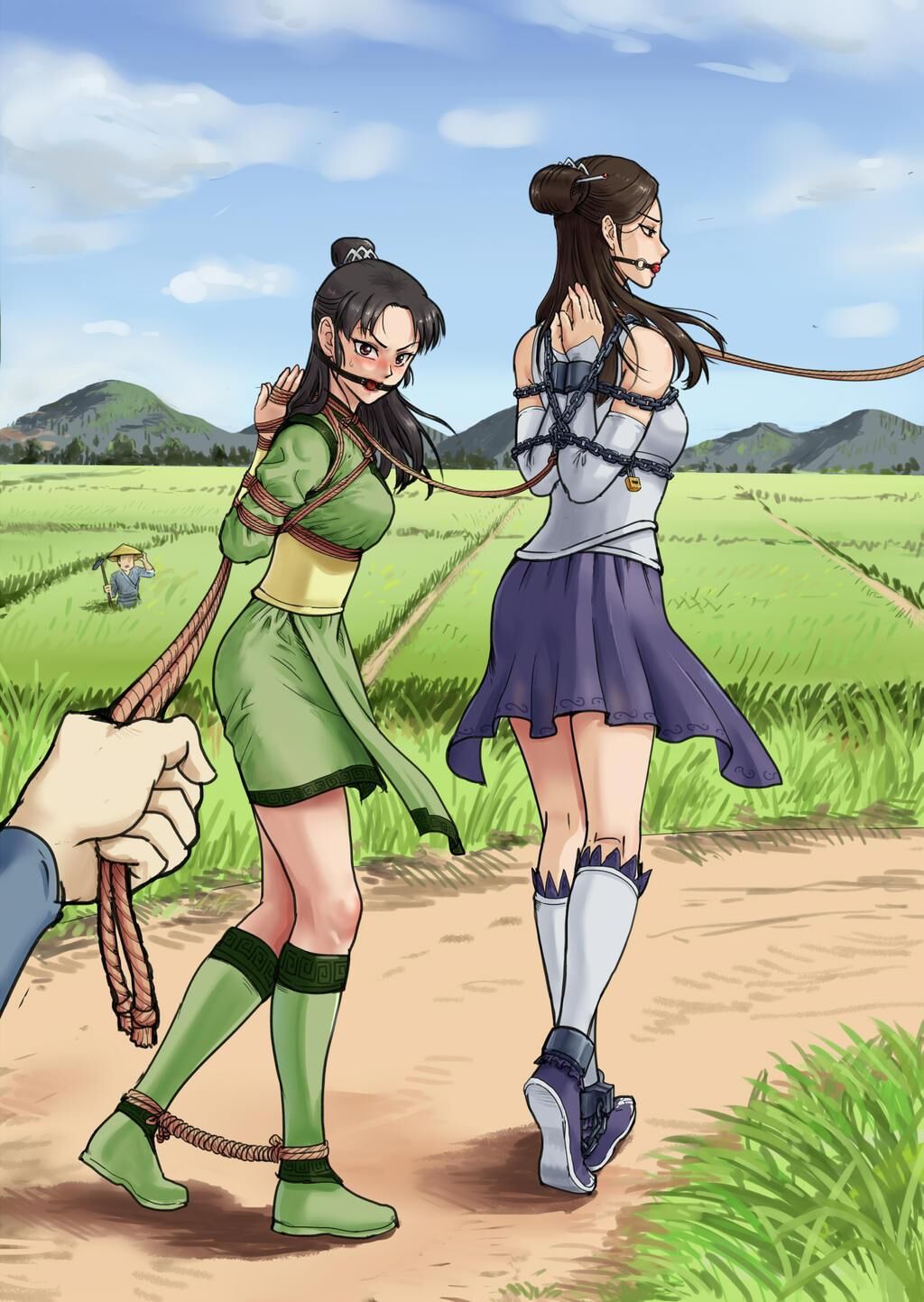 Bondage Cartoon & D women in BDSM troubles 